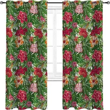 Imagem de Cortinas blackout aquarela para quarto - isolamento térmico, economia de energia e redução de ruído, tratamento de sombreamento completo cortina de isolamento de cozinha, L 213 cm x C 236 cm