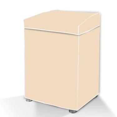 Imagem de Capa Para Maquina de Lavar e Secar Roupa PVC com Tampa Impermeável 6Kg a 16Kg - Compatível com Brastemp, Consul, Electrolux, Colomarq, Dako, Mabe, GE, Continental (Bege, G)