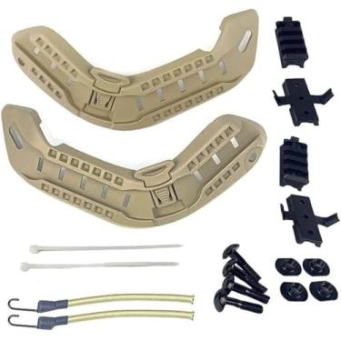 Imagem de Acessórios de guia de trilho lateral militar Airsoft Paintball para capacete MICH PASGT multicolorido (Terra escura)