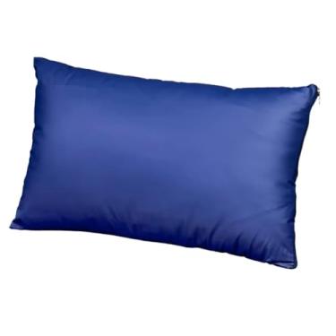 Imagem de Capa Protetora Para Travesseiro Impermeável, Antialérgica, Anti-acaro, fungos, bactérias, impurezas e líquidos (Azul-Marinho, Grande)