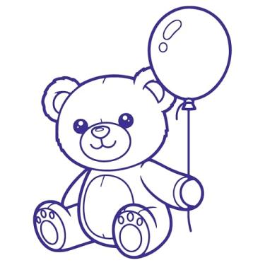 Imagem de Adesivo Ursinho Urso fofinho para quarto de bebê infantil notebook janela portas paredes ambientes vários tamanhos (AZUL MARINHO, 57,8x73,6cm)