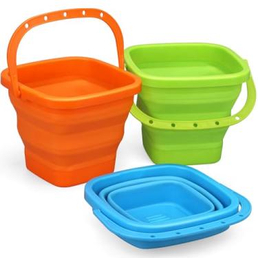 Imagem de Anzmtosn Balde De Praia Dobrável, Grande Silicone, Baldes Areia, Brinquedos Dobráveis Para Crianças E Adultos, Equipamentos Acampamento, Jarra Água Comida, Tigelas Cães