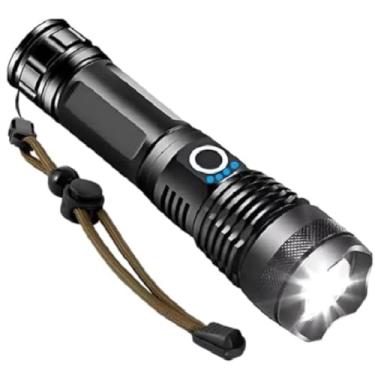 Imagem de Lanterna T9 Militar Profissional Recarregável – LED P50 Ultra Forte Foco Regulável Super Brilho e Alcance Extremo Para Segurança e Aventura