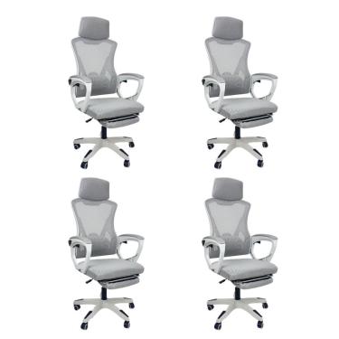 Imagem de Kit 4 Cadeiras de Escritório Presidente Executiva Oficial Supreme Cinza 4