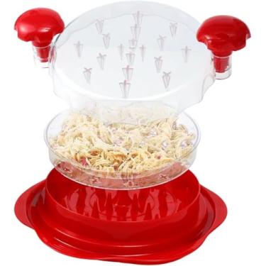 Imagem de Triturador de frango grande para triturador de peito de frango com escova e garfo; máquina trituradora de carne visível, tira antiderrapante forte, cabo ergonômico, sem BPA, adequado para carne de