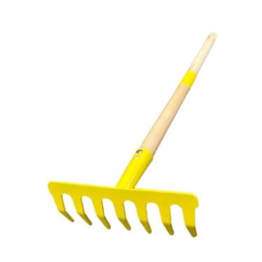 Imagem de Fenteer Brinquedo de jardinagem com ferramenta manual destacável com cabo de madeira de aço para praia, campo de neve, brinquedo para plantio em casa e praia, Ancinho de Pregos