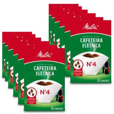 Imagem de Filtro de Papel Melitta Cafeteira Elétrica N4 Kit 12 Pacotes