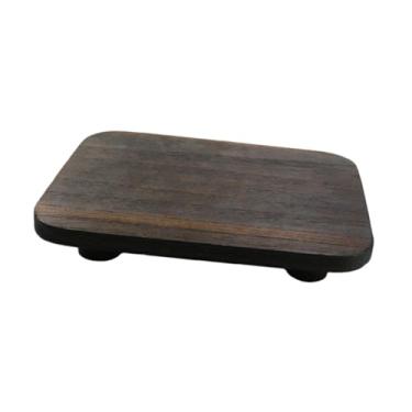 Imagem de IEUDNS Suporte de pedestal de madeira para velas, decorativo, bandeja de sabonete com suporte de madeira, de banheiro para lenços de papel, vasos de plantas, S