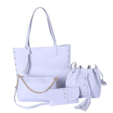 Imagem de Kit 4 Bolsas Feminina Sacola Saquinho Baladinha E Carteira - Getshow, 