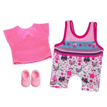 Imagem de Kit Roupa de Boneca American Girl e Our Generation Jardineira Índio La