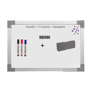 Imagem de Quadro Lousa Branco Magnético Color 90X60 Mol Aluminio Stalo