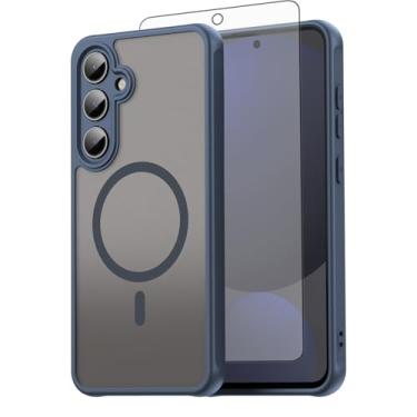 Imagem de Asuwish Capa de telefone para Samsung Galaxy S24 FE 5G, compatível com Magsafe Magnetic, translúcido fosco antiimpressão digital, capa protetora à prova de quedas de grau militar S 24 EF AI S24FE 24S