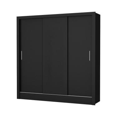 Imagem de Guarda Roupa Santiago 3 Portas 3 Gavetas Preto - Carioca Móveis