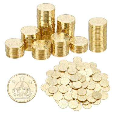 Imagem de ORIGACH 100 peças de moedas de cassino com coroa dourada de metal com caixa de armazenamento, moedas do tesouro de ouro para noites de jogos de caça ao tesouro, lembrancinhas de festa e colecionáveis