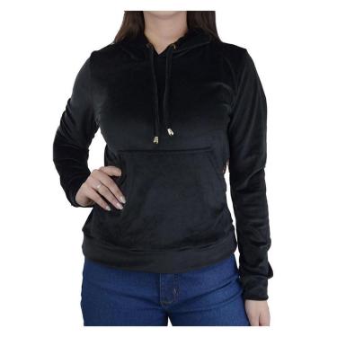 Imagem de Blusa Feminina Giraffe Suede Preta - 32572-Feminino