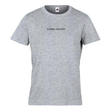 Imagem de Camisa Camiseta Calma Brother Frases Engraçadas Presente Slim-Masculino