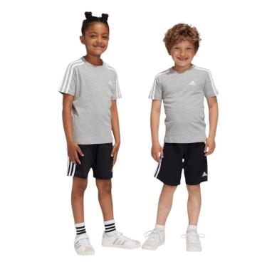 Imagem de Conjunto Adidas Camiseta + Short Essentials Infantil - Cinza e Preto 7-8-Masculino