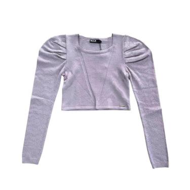 Imagem de Blusa Feminina Tricot Cropped Manga Longa Inverno P Ao G-Feminino