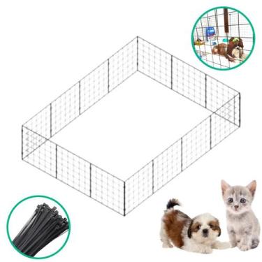 Imagem de Gaiola 14 Telas Tela Aramada 60x60cm Cercado Pet Gato Coelho Porquinho