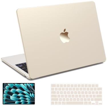 Imagem de B BELK Capa compatível com MacBook Air de 15 polegadas 2024, [cor 100% oficial] Capa para MacBook Air 15 M3 A3114 A2941 2023 M2, capa rígida protetora resistente para laptop + capa de tela e teclado,