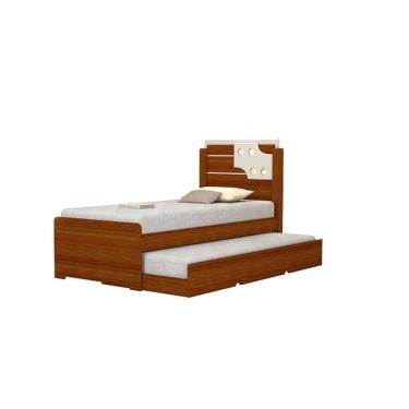 Imagem de Cama De Solteiro Bibox Luiza Cinamomo/Off White – Vitamov