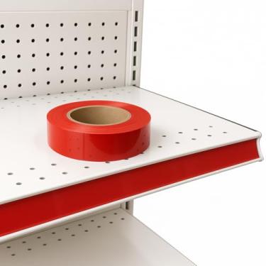 Imagem de STORE FIXTURES DIRECT Inserção Decorativa de Vinil para Prateleiras de Gôndola para Canal de Ingressos de 130 Pés. X 1,25 Pol. - Vermelho