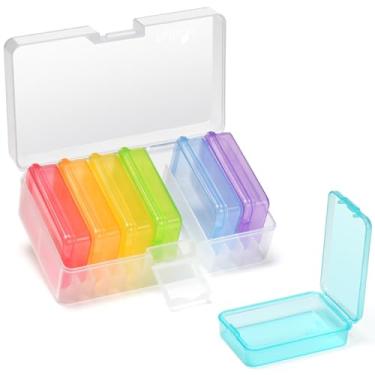 Imagem de Fullicon Estojo de comprimidos pequeno para bolsa, organizador de comprimidos de remédios de viagem, caixa de comprimidos diária semanal de 7 dias, suporte para dispensador de comprimidos de farmácia