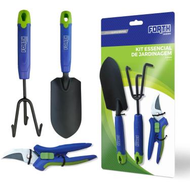 Imagem de Forth Kit Essencial de Jardinagem, 3 Peças, Pá, Ancinho e Tesoura de Poda Forth Jardim