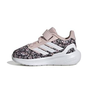 Imagem de adidas Tênis infantil unissex Run Falcon 5, Rosa arenoso/branco/preto, 19