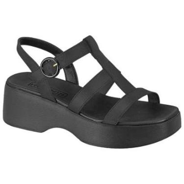 Imagem de Sandalia Moleca 5413.825 Brilho Flatform Baixo Papete Leve Feminino-Feminino