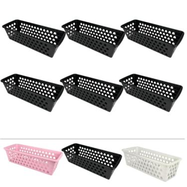 Imagem de Cesto Organizador Kit 6 Pc Para Lavanderia, Cozinha, Quarto, Banheiro, Sala, Escritório, Resistente (Preto)