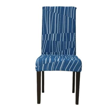 Imagem de Conjunto de capas para cadeiras ajustáveis, 1 peça, sala de jantar, elásticas, elastano, capas para assento, removível, encosto alto (tamanho 1 peça/cor 7)