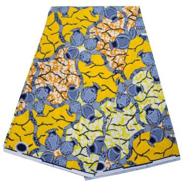 Imagem de ANNINGWAX Tecido africano 100% algodão Ankara Wax Print Tecido 6 jardas pano para vestido de festa