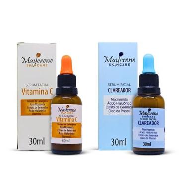 Imagem de Kit 2 Sérum Facial Maycrene (Vitamina C + Clareador de Manchas) 30ml