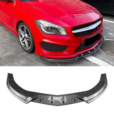 Imagem de Parte de modificação do difusor de lábios do spoiler do para-choque dianteiro do carro compatível com CLA Class C117 2013-2015 AMG (Carbon Look)