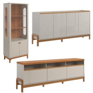 Imagem de Rack + Elegance + Aparador Buffet + Cristaleira - Lukaliam