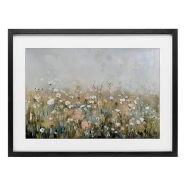 Imagem de Stupell Industries Impressão emoldurada em preto pastel Meadow Wildflowers design sob vidro por Elara Yasna, 43 x 58