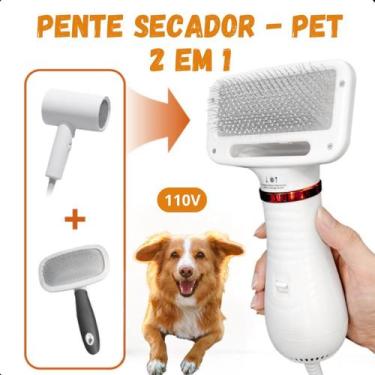 Imagem de Pente Secador Pet 110V, fácil de manusear e ideal para tosa doméstica.