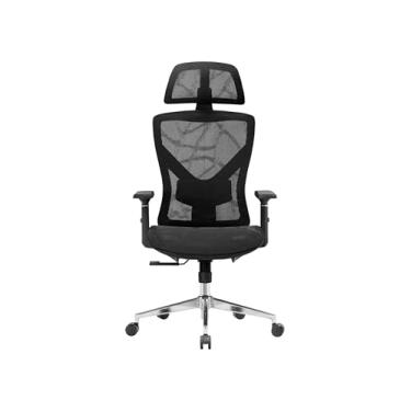 Imagem de Cadeira de Escritório Presidente Best C1000 Design Ergonômica Giratória Encosto em Nylon Regulagem de Altura Apoio de Braços e Lombar Ajustáveis Preto