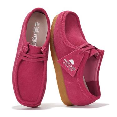Imagem de Project Cloud Sapatos femininos 100% de couro genuíno - Palmilha de espuma viscoelástica, sapatos Oxford para mulheres, calçados - Mocassins casuais de trabalho com sola antiderrapante leve com renda