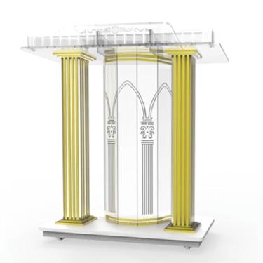 Imagem de Pódios de apresentação portátil de acrílico transparente de 1,1 m para igrejas, púlpito, mesa de púlpito, pódios para igrejas, palestras escolares