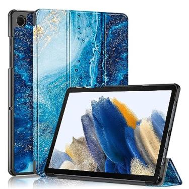 Imagem de Gylint Capa para Samsung Galaxy Tab A9 + 2023, capa dobrável ultrafina de couro PU com suporte para Galaxy Tab A9 Plus SM-X216B Sea Wave