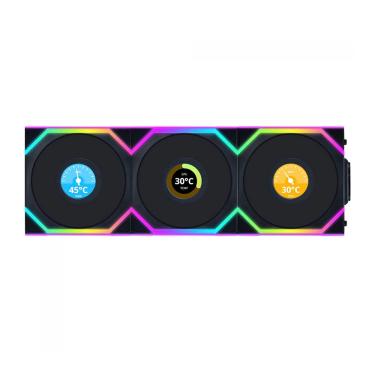 Imagem de Kit 3 Fans Lian Li Uni Fan SL Wireless LCD 120 ARGB Preto