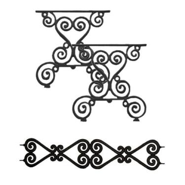 Imagem de Kit Par Pé De Mesa E Trava Churrasqueira Ferro Fundido N01. - FUNDIÇAO