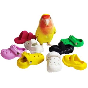 Imagem de Brinquedos para pássaros, mini sandália de bico para mastigar, forragear e aliviar o tédio – Brinquedos coloridos para pés para calopsita, periquito, periquitos, quakers, cacatuas pequenas, cor e
