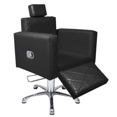 Imagem de Cadeira Evidence Reclinável Hidráulica Com Descanso Estofado Preto Ace