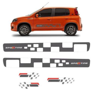Imagem de Faixa Fiat Uno Vivace Sporting Adesivo Grafite Completo - SPORTINOX