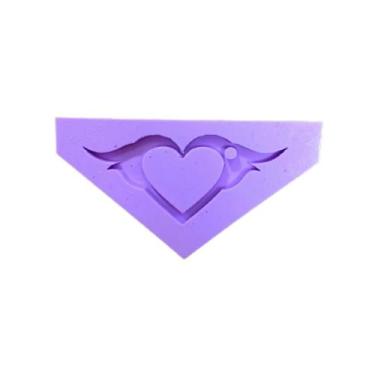 Imagem de R127 Molde de silicone namorados coração chaveiro resina decorar - con