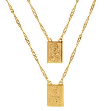 Imagem de Escapulário N.s. Do Carmo Folheado A Ouro 18k. Lindo! - Milena Joias