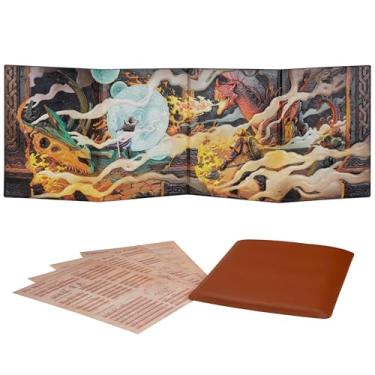 Imagem de DND DM Screen 5e - D&D Dungeon Master Screen 3D Faux Leather with Customizable Inserts - Dungeons & Dragons GM / Game Master Accessories Gift for Man or Woman. Hide Dice Rolls, Maps & Books (Colored).